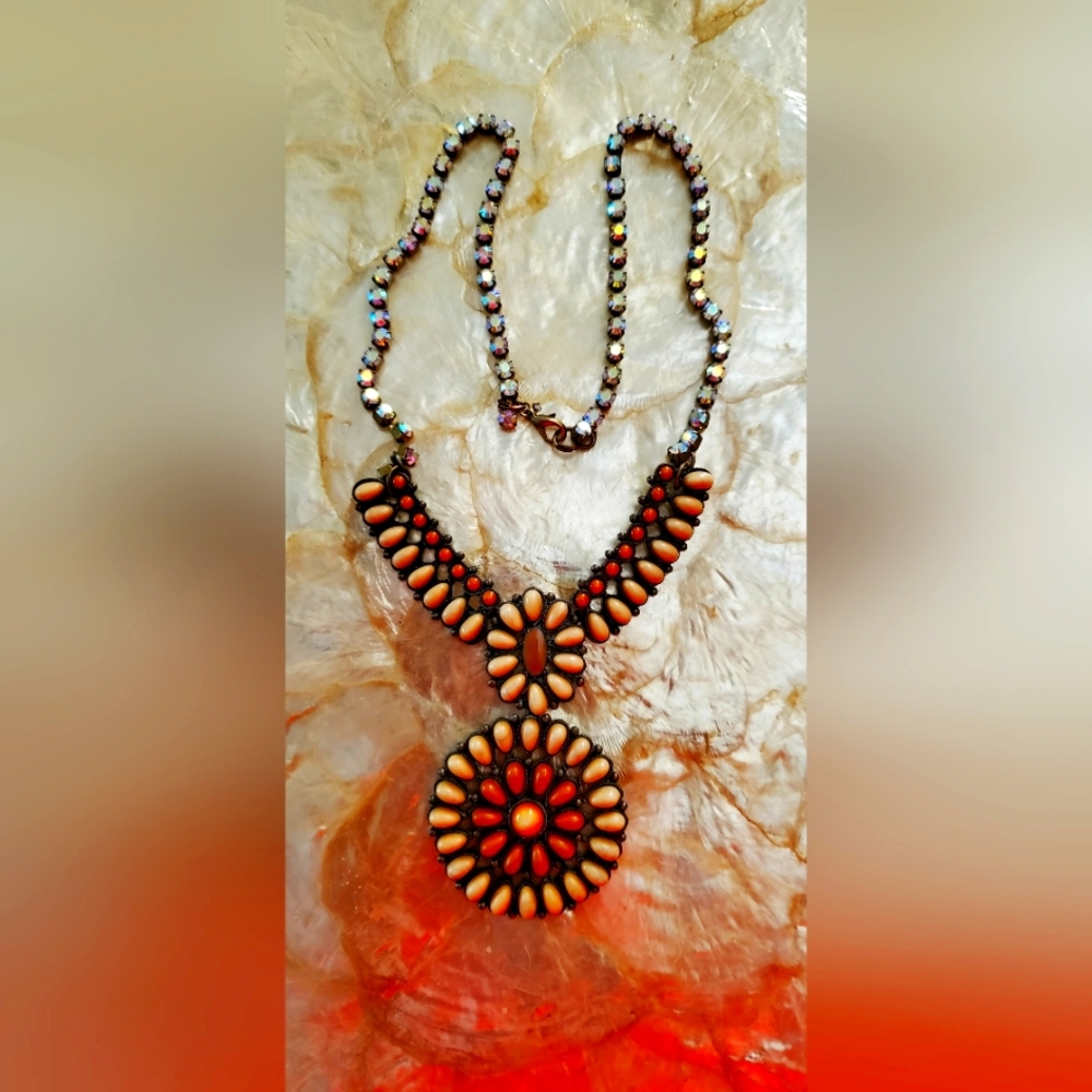 Vintage Rhinestones exotic necklace
